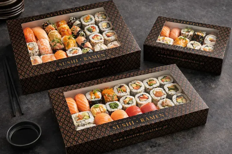 Pudełka na sushi z pełnym nadrukiem